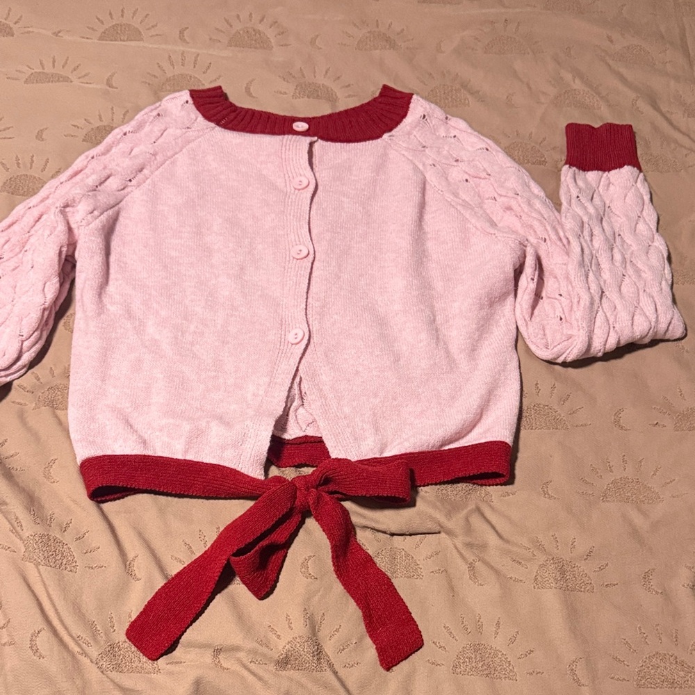 Pink and Red Women's Sweater